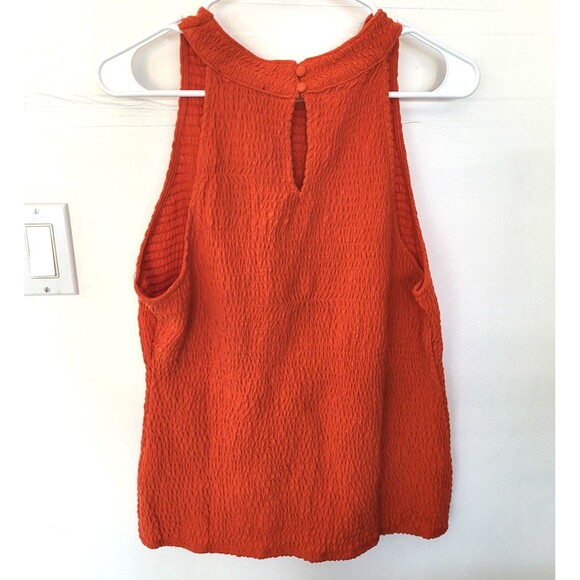 NWT INC International Concepts XL Orange Smocked High Neck Tank Top Summer Fig - Picture 6 of 7